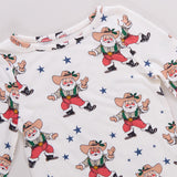 Kids Bamboo PJ Set - Western Santas