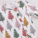 Baby Ruffle Bamboo Romper - Multi Christmas Trees
