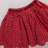 Girls Gianna Skirt - Red Mini Hearts