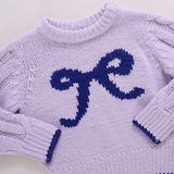 Girls Haven Sweater - Purple Bow