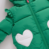 Girls Paris Puffer - Scallop Heart Pocket