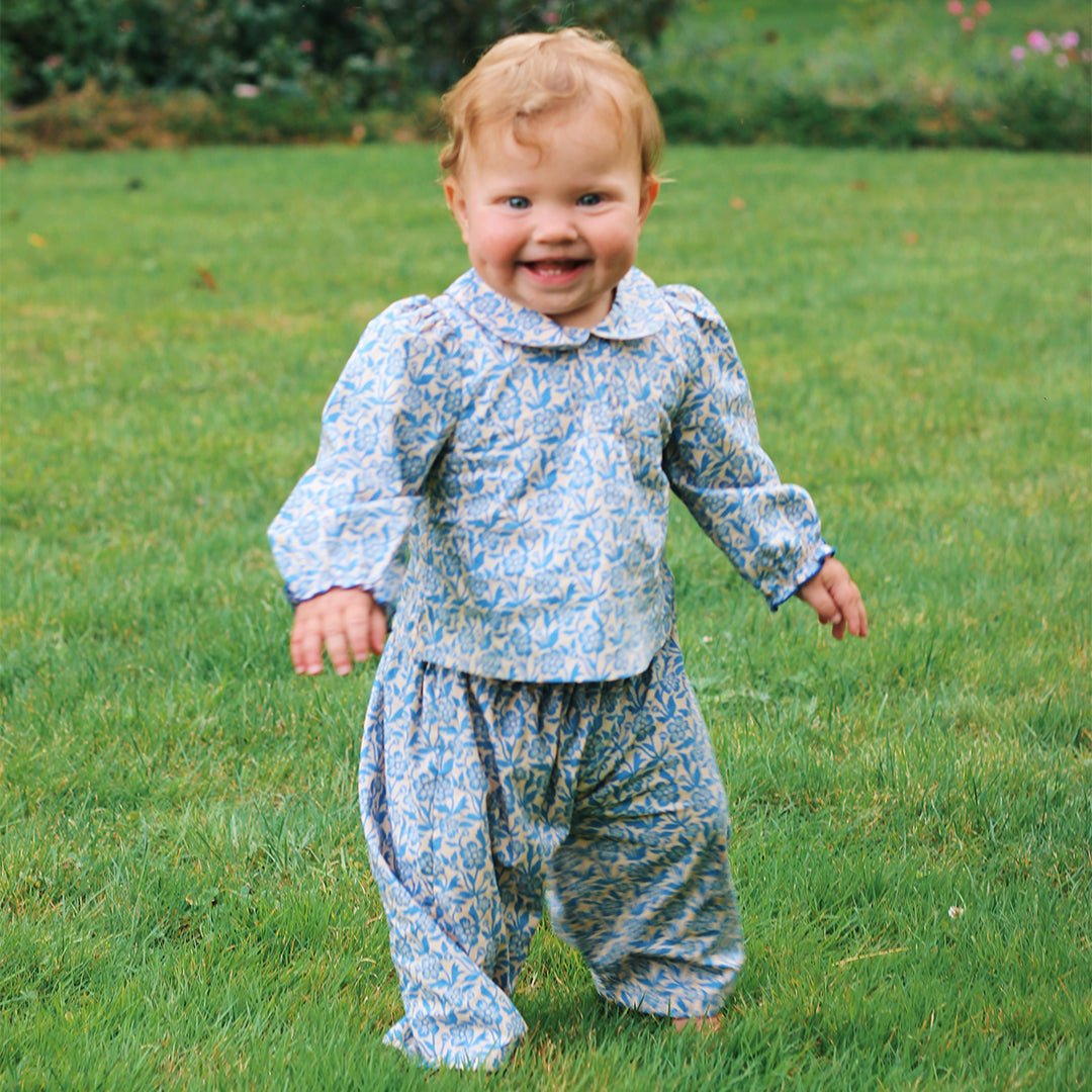 Baby Girls Dawson 2-Piece Set - Blue Climbing Floral | Pink Chicken