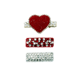 Red/Clear Heart Clips (3 pack)