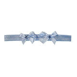Small Satin Baby Band: Blue Bows