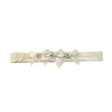 Small Satin Baby Band: Ivory Bows