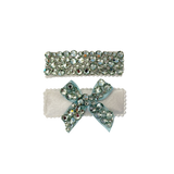 2 Pack Clip Set: Snap Clip and Bow - Mint