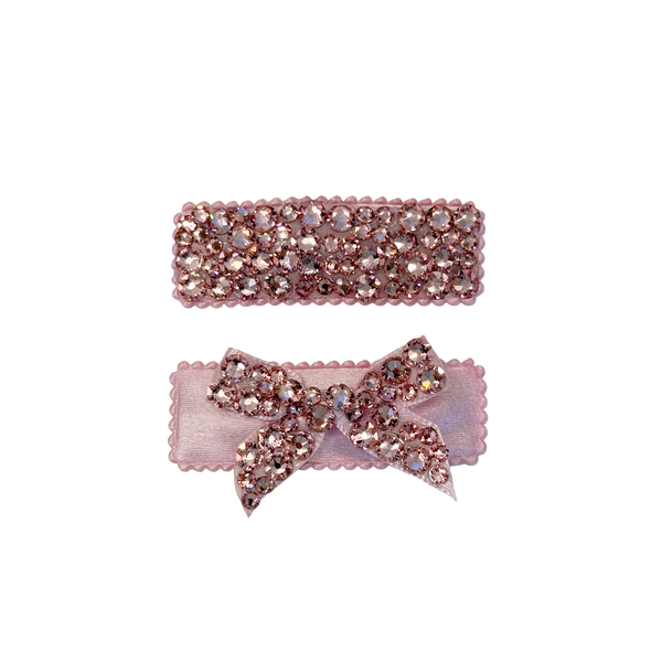 2 Pack Clip Set: Snap Clip and Bow - Light Pink – Pink Chicken