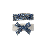 2 Pack Clip Set: Snap Clip and Bow - Light Blue