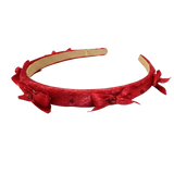 Halo Bow Holiday Headband - Red