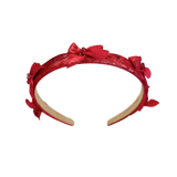 Halo Bow Holiday Headband - Red