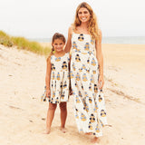 Womens Marilyn Dress - White Flowerette