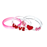 Bangle Set - Clear Love and Bows