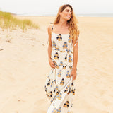 Womens Marilyn Dress - White Flowerette