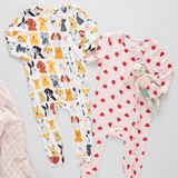 Baby Bamboo Romper - Small Watercolor Dogs