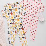 Kids Bamboo PJ Set - Small Watercolor Dogs