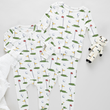 Baby Bamboo Romper - Cream Golf Tournament