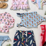 Girls Rash Guard Set - Multi Flower Drop