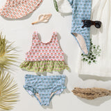 Girls Palmer Tankini - Multi Prairie Block Print