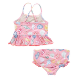 Girls Joy Tankini - Pink Seashells