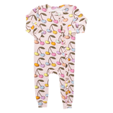 Baby Ruffle Bamboo Romper - Cloud Pink Cherry
