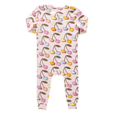 Baby Ruffle Bamboo Romper - Cloud Pink Cherry