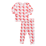 Kids Bamboo PJ Set - Pink Half Hearts