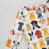 Kids Bamboo PJ Set - Small Watercolor Dogs