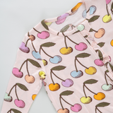 Baby Ruffle Bamboo Romper - Cloud Pink Cherry