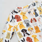 Baby Bamboo Romper - Small Watercolor Dogs