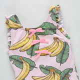 Girls Sylvie Bow Suit - Pink Banana Leaves