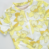 Girls Short Sleeve Arden Suit - Yellow Daffodils
