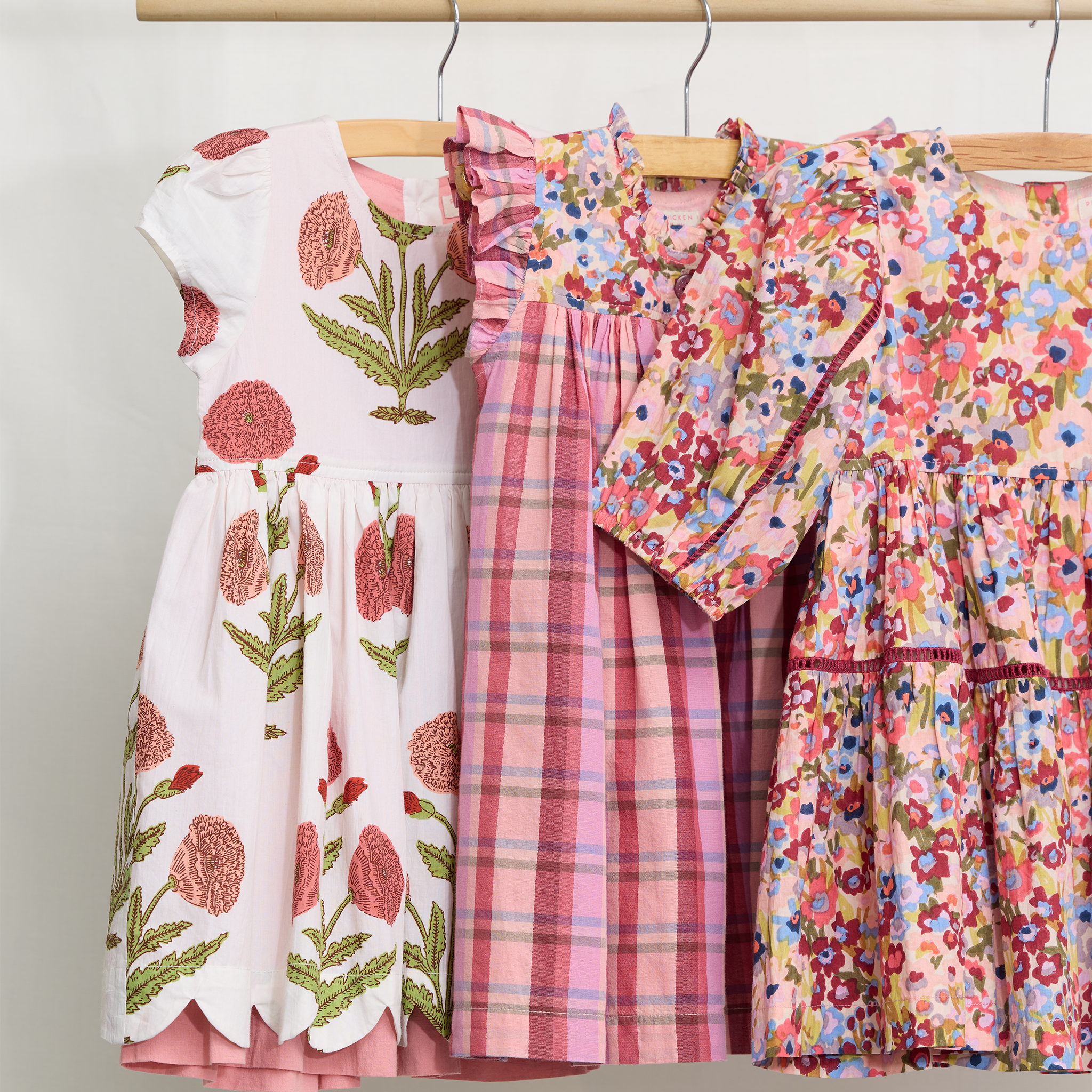 Girls Kaylee Dress - Burgundy Madras Plaid Pink Chicken Girls Kaylee Dress - Burgundy Madras Plaid Pink Chicken