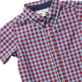 Boys Jack Shirt - Red Light Blue Check