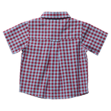 Boys Jack Shirt - Red Light Blue Check