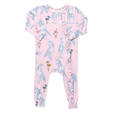 Baby Girls Ruffle Bamboo Romper - Pink Unicorn Fields