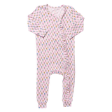 Baby Girls Ruffle Bamboo Romper - Pink Carnations