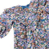 Baby Girls Everly Dress Set - True Blue Sketched Floral