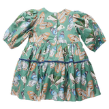 Girls Maribelle Dress - Green Butterflies
