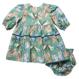 Baby Girls Maribelle Dress Set - Green Butterflies