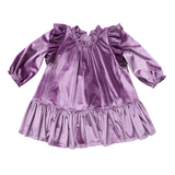 Girls Harper Dress - Lavender Velour