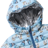 Girls Reversible Riley Jacket - Blue Vintage Butterflies