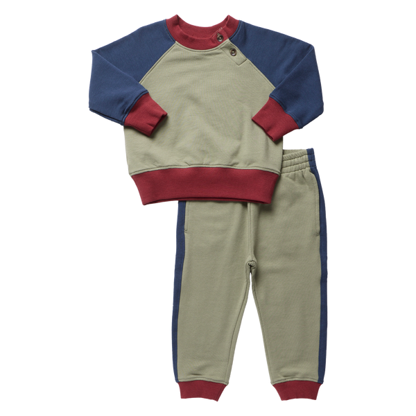 Baby Puzzle Jogger Set - Green Color Block