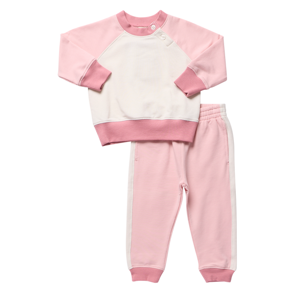 Baby Puzzle Jogger Set - Pink Color Block
