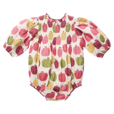 Baby Girls Stevie Puff Sleeve Bubble - Pink Delicious Apples