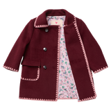 Girls Beck Peacoat - Burgundy