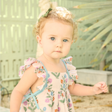 Baby Girls Ailee Dress Set - Pink Dewdrop Block Print