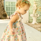 Baby Girls Ailee Dress Set - Pink Dewdrop Block Print