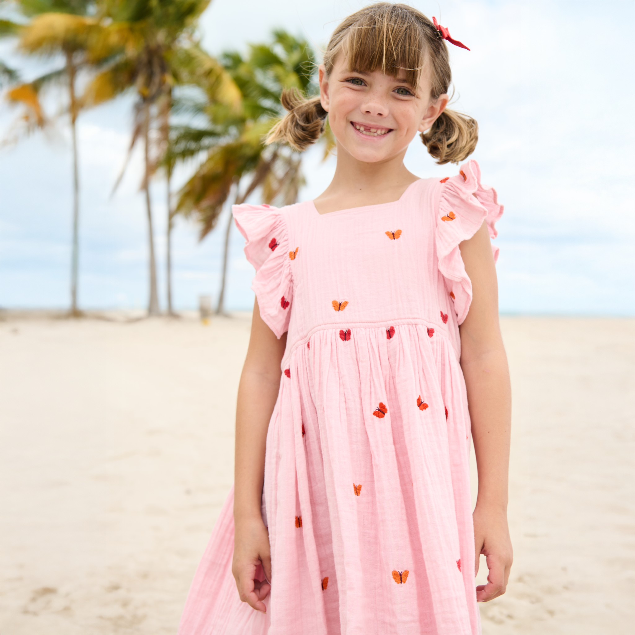 Girls Elsie Dress | Butterfly Embroidery | 10Y Girls Elsie Dress | Butterfly Embroidery | 10Y