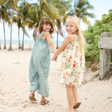 Girls Eleven Jumper - Blue Prairie Block Print