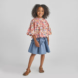 Girls Maribelle Bow Skirt - Chambray